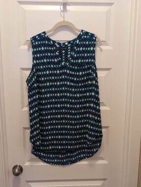 Maurices Blue Teal Sleeveless Patterned Camisole